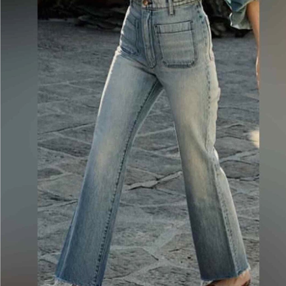 Doen Blue Flare Wide Leg Jeans Vintage Style